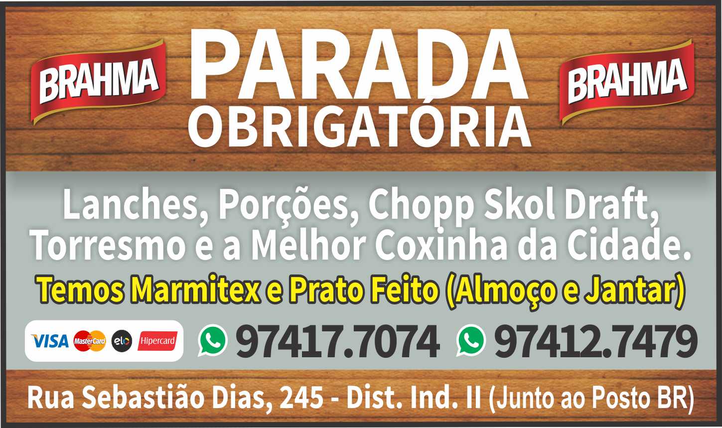 Parada Obrigatória Lanches em Goiânia Cardápio